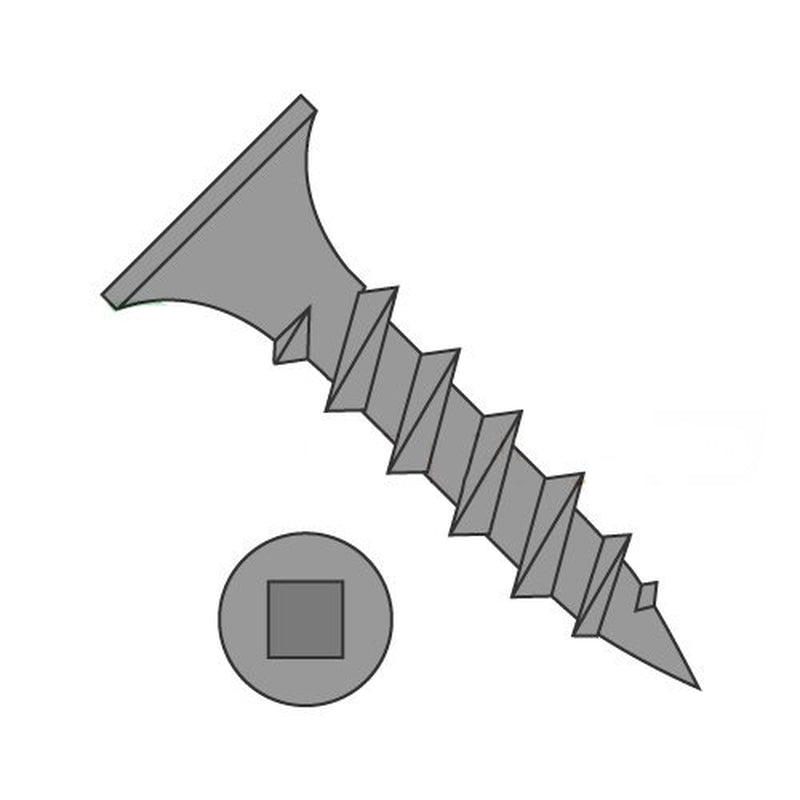 #8 X 1 1/2" Coarse Drywall Screws/Square/Bugle Head/Steel/Black Phos (Carton: 2,000 Pcs)