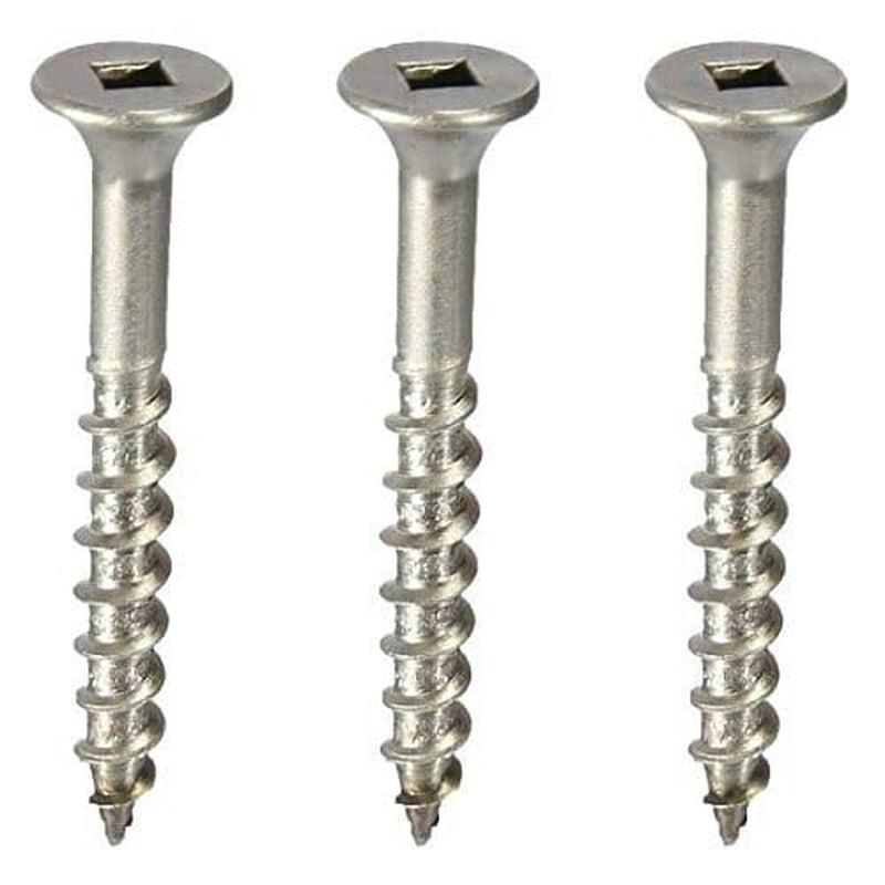 #14 X 5" Marine Grade Type 316 Stainless Steel Deck Screw Square Drive, Bugle Head (Quantity: 100) Type 17 Wood Cutting Point, 3-1/4" of Thread Length, #14 Screw Diameter, 5" Screw Length