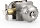 10 Pack Classic Privacy Door Knob, Colonial Privacy Bathroom Door Knob, Keyless Door Knob in Satin Nickel, round Interior Door Knob with Square Rosette