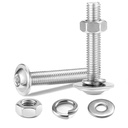 M8 X 45Mm Flanged Button Head Socket Cap Screws Bolts, Nuts, Flat & Lock Washers, 20Pcs 18-8 (304) Stainless Steel, Bright Finish, Fully Threaded, by SG TZH (With Hex Spanner)