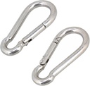Sbds (Pack of 5) 3/8” (10 Mm) Diameter, 4” Length. Galvanized Steel Carabiner – Clip Snap Hook -Spring Loaded Karabiner-
