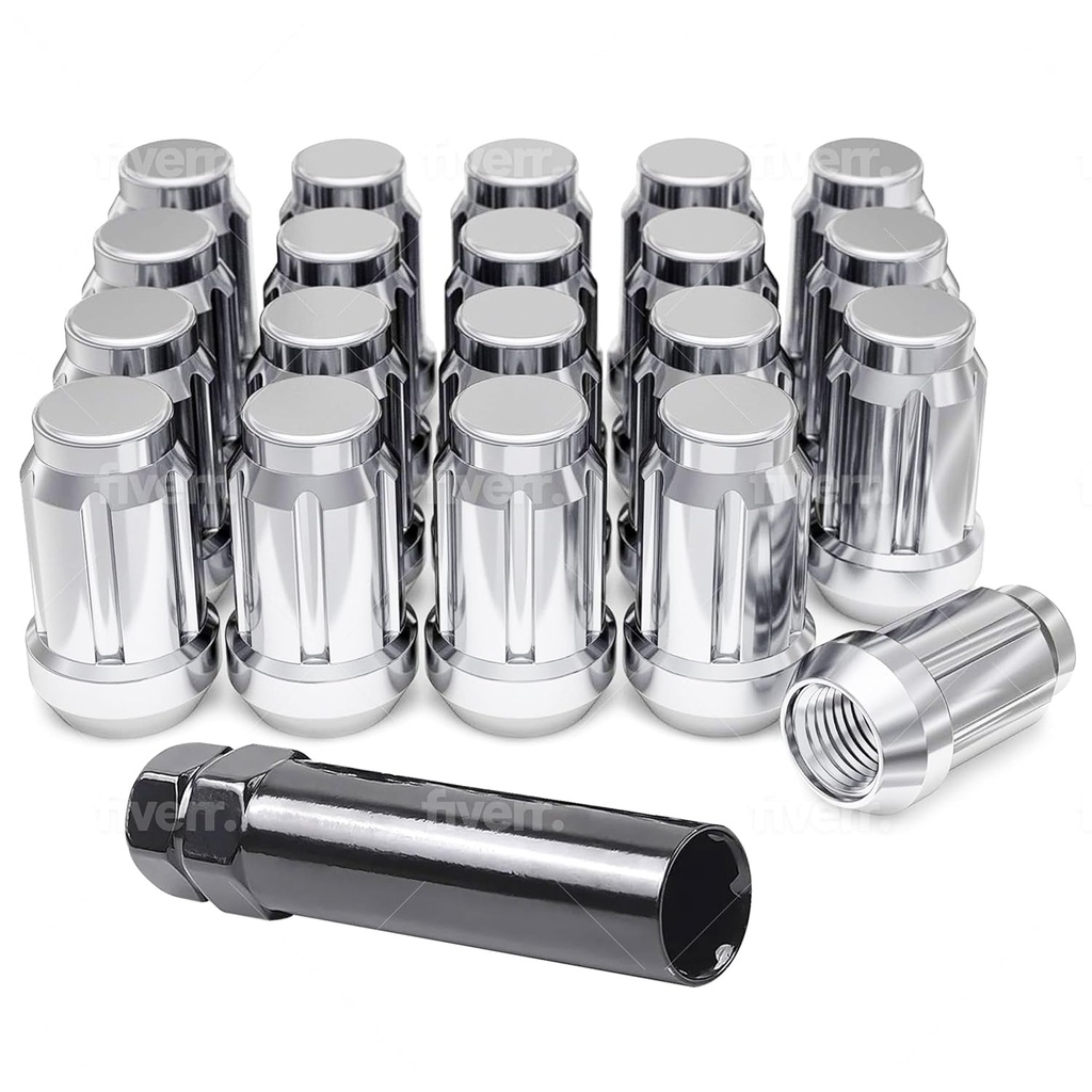 Ebbnflow Lug Nut Spline Drive Kit, 12X1.5 Thread Size, Chrome, 20 Pcs