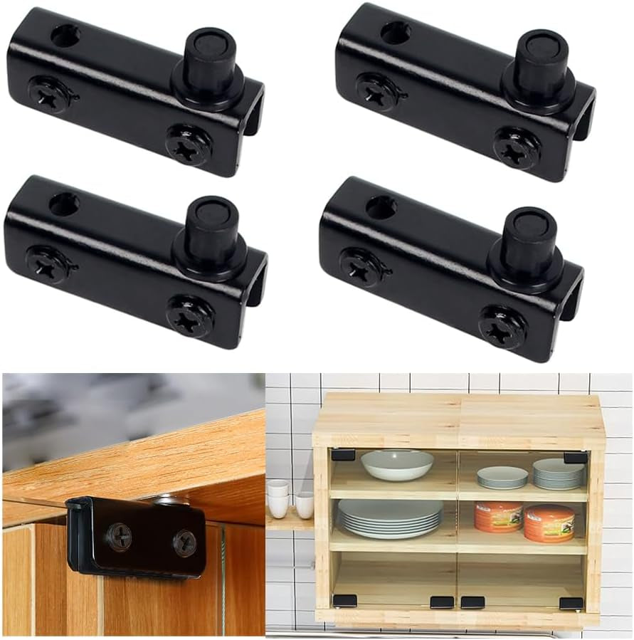4 PCS Easy Installation Hinge Glass Door Hinges Frameless Glass Door Hinges Clamp Pivot Hinge, for 3-6Mm Free Swinging Glass Doors Pivot Hinge