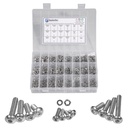 840 Pcs M3 M4 M5 Metric Screw Assortment, Hex Socket Button Head Cap Screws and Nuts Washers Assortment Kit, 304 Stainless Steel Metric Set Screws