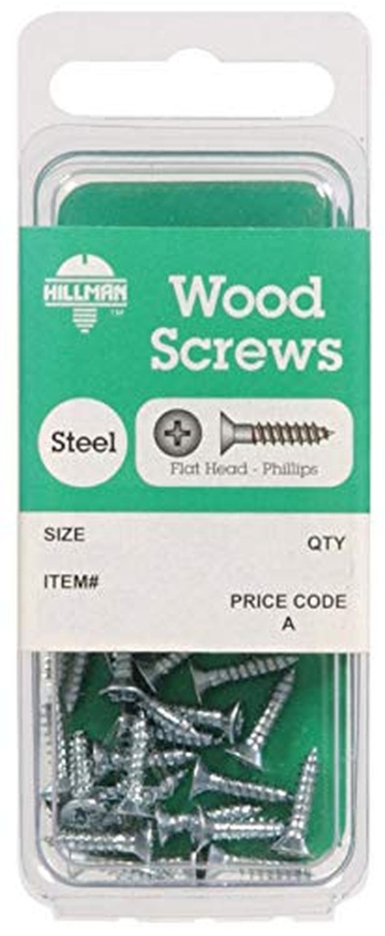 Hillman 56340 No.10 X 1.5 In. L Phillips Zinc-Plated Wood Screws - Pack of 8 - Case of 10
