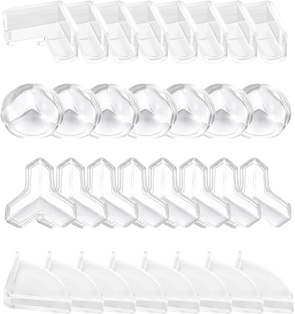 32-Pack Clear Edge Protectors for Furniture - Transparent and Durable Corner Guards for Desks and Tables, Baby Safety Bumpers