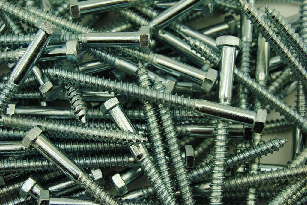 (25) Hex Head 1/2 X 6" Lag Bolts Zinc Plate Wood Screws