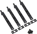 12 Inch Stainless Steel Concealed Door Lock Flush Slide Latch Bolt with Screws Black (4 Pieces)