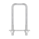 Uxcell Square U-Bolts, 3 Sets 52Mm(2.05") Inner Width 150Mm Length M10 304 Stainless Steel U Clamp Bolt with Nuts and Plates, for Boat Trailer