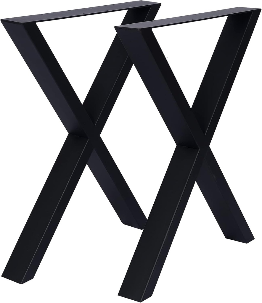 X Table Legs 28" X 24", Heavy Duty Steel Wide Desk Legs, 2204Lbs Capacity, X-Frame Dining Table Legs Coffee Desk Leg, Pre-Dr