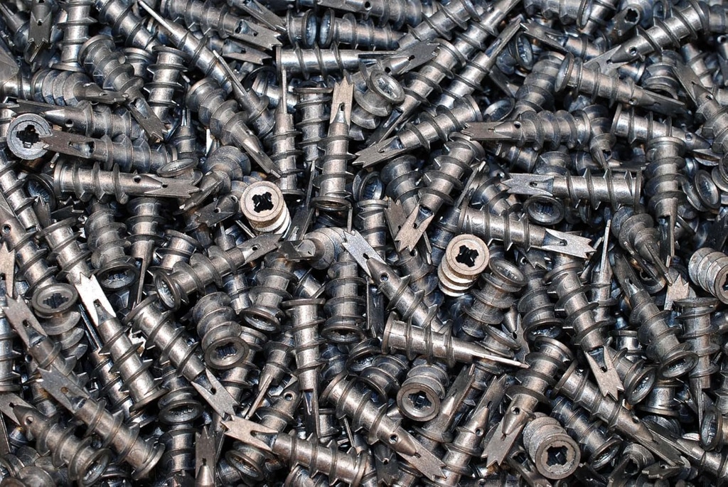 (1000) Zip-It 1/2 X 1-5/8 All Metal Hollow Wall Drywall EZ Anchor #8 Screw Zamac