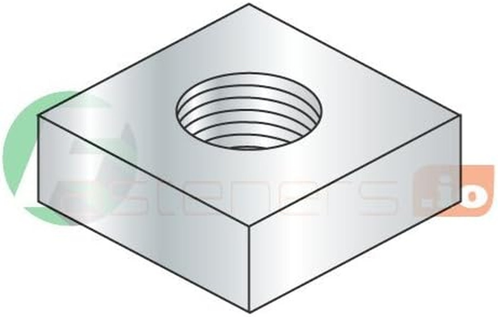 #8-32 Square Machine Nuts, Steel, Zinc Plated (Quantity: 10000)