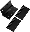 3Pcs Self-Closing Heavy-Duty Thickness 3Mm Stainless Steel Door Hinge Commercial Grade Spring Door Hinge (4Inch, Black)