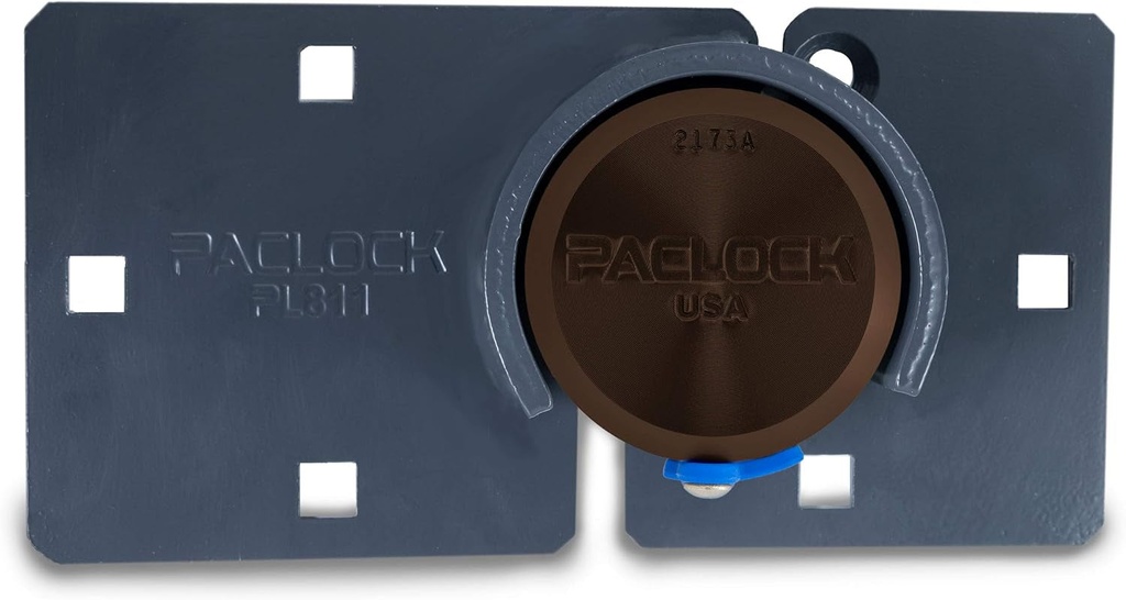 Paclock'S KT2173A/811 Hasp and Puck Combo Kit, Buy American Act Compliant, High Security 6-Pin Cylinder, One Lock Keyed to #26545 W/ 2 Keys, Brown Anod. Alum. Puck, Double Coated Grey Hasp