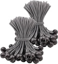 Ball Bungee Cords 6 Inch - 100 Pcs Small Bungee Cords with Balls, Mini Bungee Balls Heavy Duty Outdoor for Tarp, Canopy, Camping, Tent (Black)