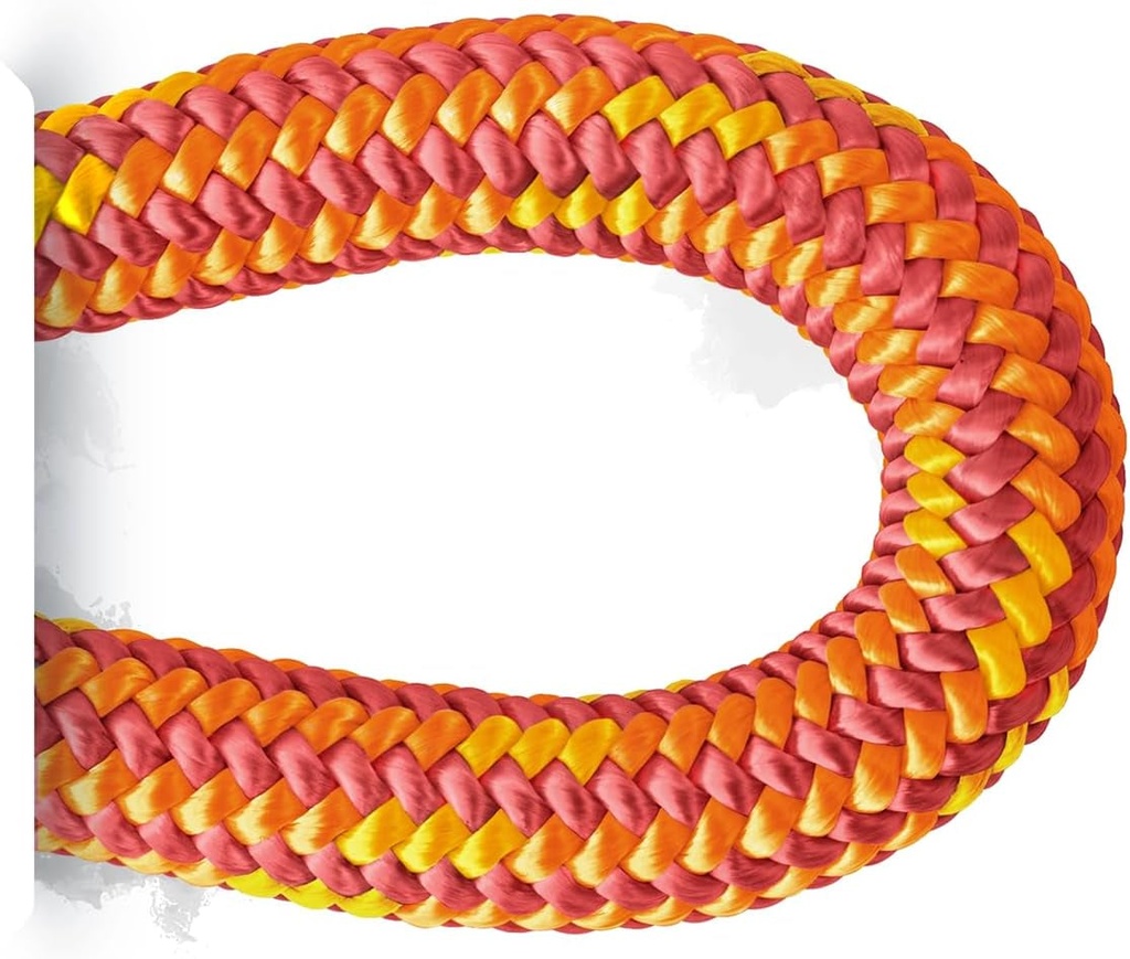 Pelican Rope Arborist Rope 11.8Mm X 200Ft High-Strength 24-Strands Static Climbing Rope | 5,400 Lb Strength for Tree Climbing, Pulling, Outdoors & Swing | Made in USA - Red, Tight Spliced Eye