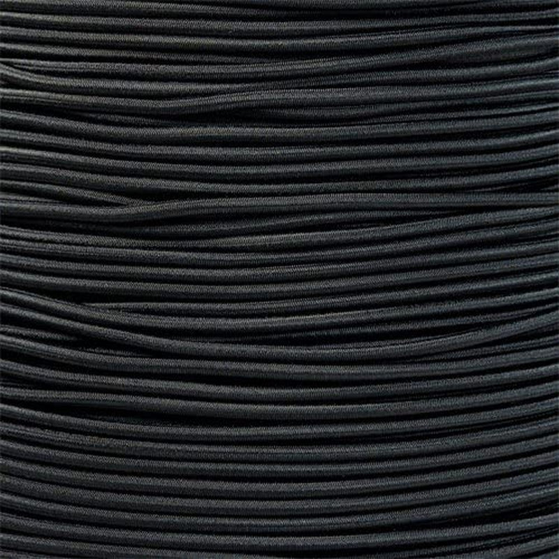 GOLBERG Elastic Shock Cord - 2.5Mm, 1/32, 1/16, 3/16, 5/16, 1/8, 3/8, 5/8, 1/4, 1/2 Inch Diameter - 10, 25, 50, 100 Ft Lengths - Made in the USA (Black, 1/8In X 100Ft)