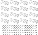 Uxcell L Bracket Corner Braces, 20 Set 20X20X80 Mm - Stainless Steel 90 Degree Right Angle Bracket Fastener with Screws, for Shelf Chair Drawer (Silver)