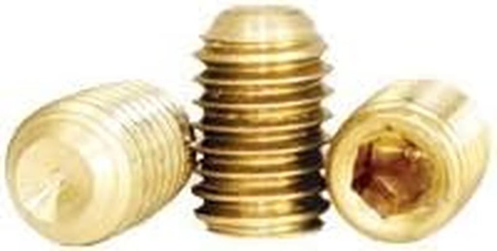 Socket Set Screw, Cup Point, 5/16-18 X 3/4", Brass, Hex Socket (Quantity: 100) Coarse Thread, 5/16 Inch Grub/Blind/Allen/Headless Screw, Length: 3/4 Inch
