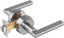 Zomnua Double Door Handle Sets,Heavy Entry Door Lock Lever for Combo Cylinder,Easy Installation,Right or Left Handed,Exterior Door Lever Passage,Work for Home,Apartment,Security and Convenience,Silver