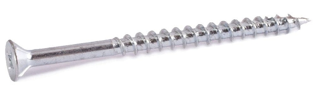 8 X 1 1/2 Phillips Flat Particle Board Screw W/Nibs T17 Zinc Plated - Carton (6000)