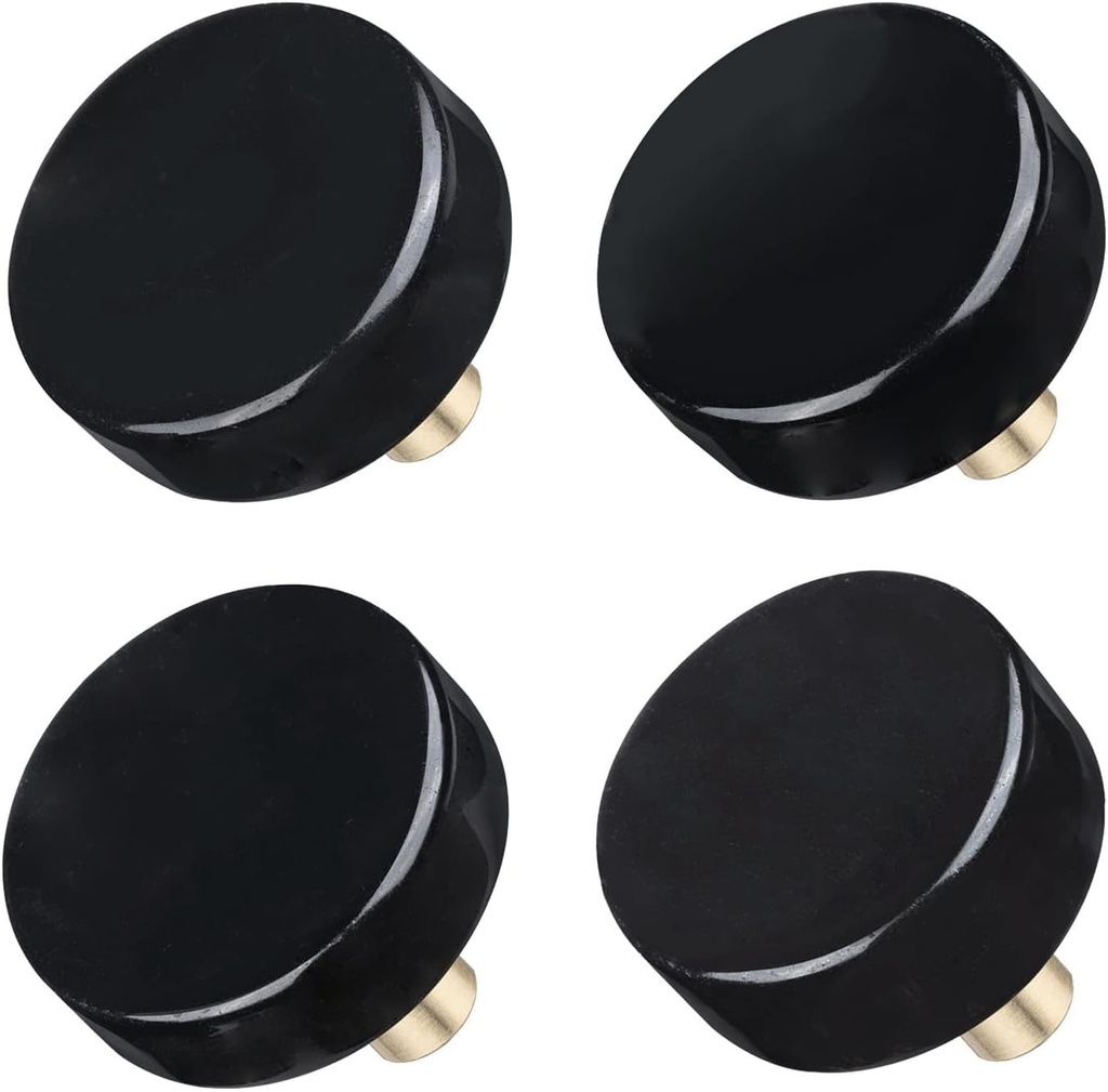 SUNYIK 4Pcs Polished round Crystal Stone Drawer Knobs with Screws, Pulls Handle for Dresser Cabinet Cupboard Home Office Door Decor, Black Obsidian