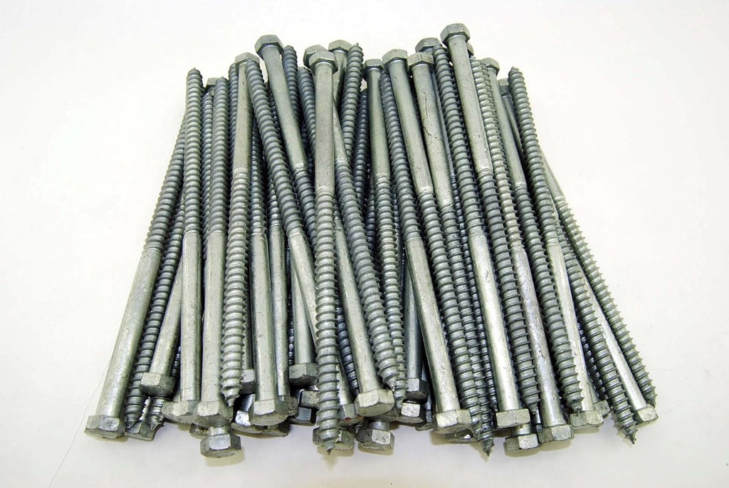 (200) Galvanized Hex Head 3/8 X 8 Lag Bolts Wood Screws Bulk