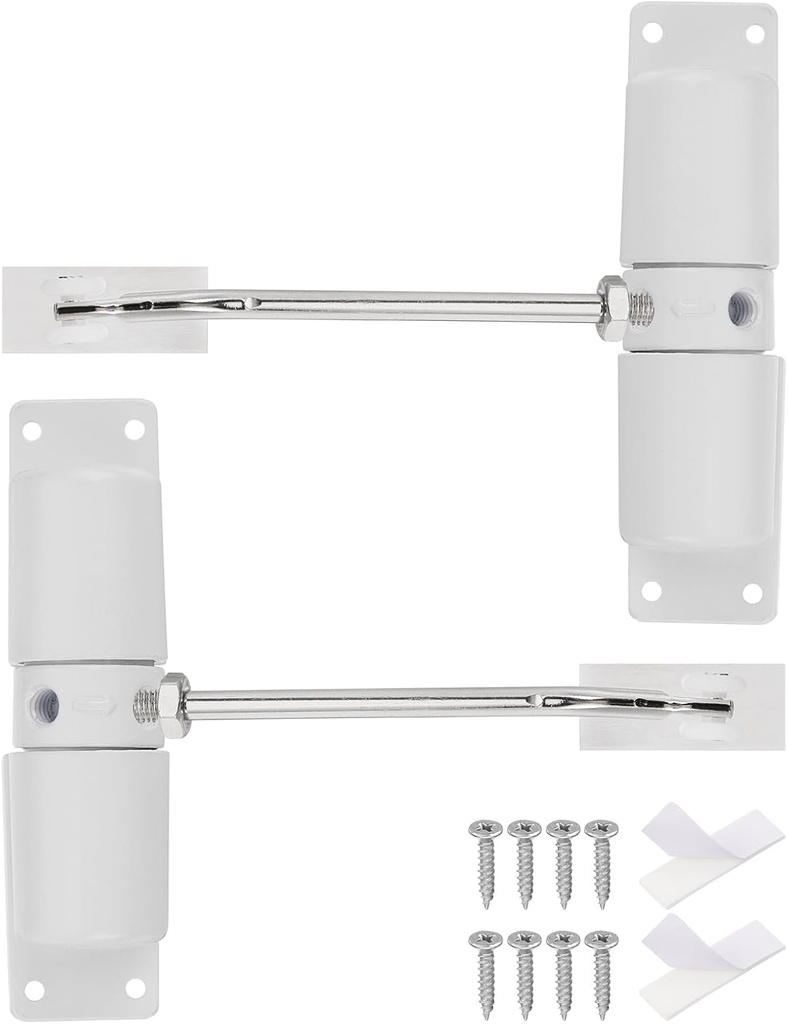 Uxcell 2 Pcs 128Mm/5.04" Spring Door Closer, Aluminum Alloy Automatic Door Closers with Adjustable Closing Speed for Home Self-Closing 20-40Kg Door, White