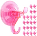 ANDGOO 20 Pack Suction Cup Hooks, Shower Hooks Vacuum Suction Cup, Maximum Load Capacity to 11 Lbs, Removable Reusable Waterproof Shower Suction Hooks for Bathroom, Kitchen, Door, Window (Pink)