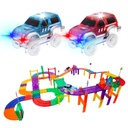 Picassotiles 81 PC Race Track Theme, Magnetic Tiles, Magnetic Building Toys for Kids 3+