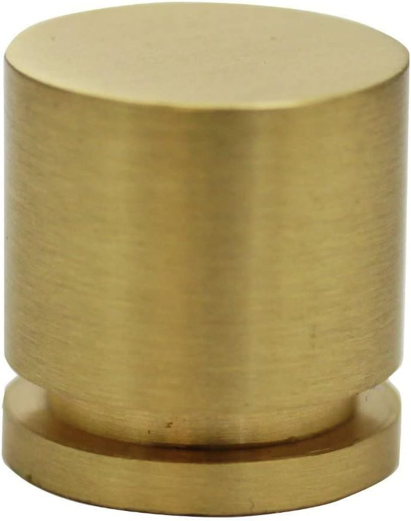 10 Pack - Hamilton Bowes - 1" - round Cabinet Knob - 380-SB (Satin Brass) - Modern Gold/Brushed Brass/Natural