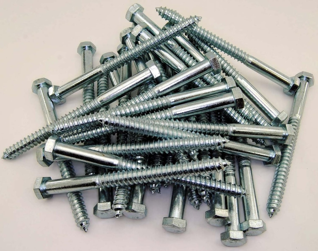 (10) Hex Head 5/8 X 8" Lag Bolts Zinc Plate Wood Screws