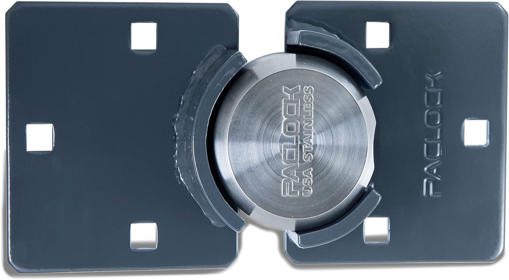 Paclock'S UCS-7S/770 Hasp and Puck Combo Kit, Buy American Act Compliant, Stainless Steel Body, Grey Hasp, High Security 6-Pin Cylinder, Keyed Differently, with Backplates