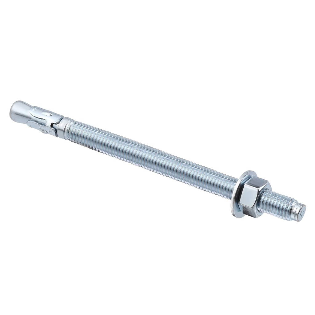 3/8 Inch X 5 Inch - 40 Pieces Wedge Anchor Zinc Plated Heavy Duty Fastener for Concrete