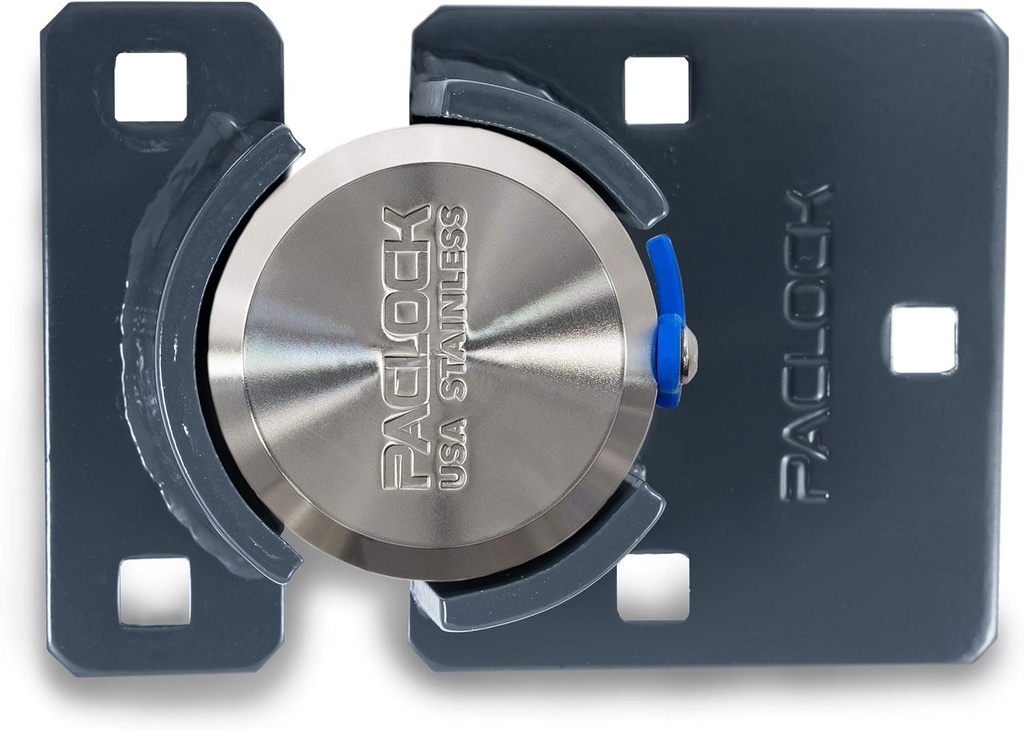 Paclock'S KT2173S/775 Hasp and Puck Combo Kit, Buy American Act Compliant, Stainless Steel Body, Grey Hasp, High Security 6-Pin Cylinder, One Lock Keyed to #26538 W/ 2 Keys, No Backplates