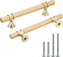Uxcell 10 Pack Kitchen Cabinet Handles, Gold Drawer Pulls Drawer Handles for Cabinet Kitchen Drawer Pulls 5.9Inch Length, 3-3/4 Inch (96Mm) Hole Center