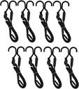 Premium Adjustable Heavy Duty Outdoor Bungee Cords, 8 Pack, Tarp Tie Downs with Durable Steel Core Hooks, UV Resistant Nylon Weave, Flat Profile for Securing Goods, Size 30”
