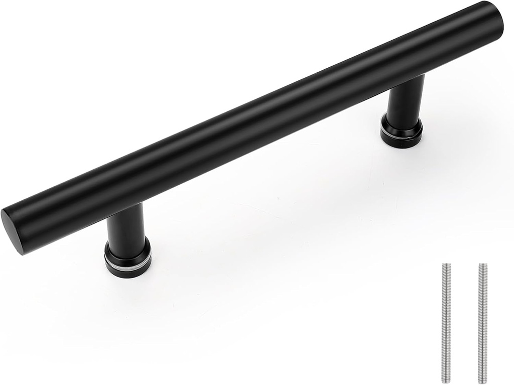 Probrico 10 Pack | 7-3/10 Inch（185Mm） Hole to Hole Barn Door Handle Stainless Steel Black Pull Sliding Barn Door Pulls 12 Inch Length