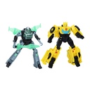 Transformers Toys Earthspark Cyber-Combiner Bumblebee and Mo Malto Action Figures