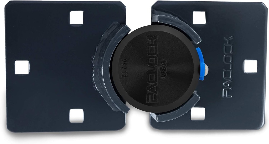 Paclock'S KT2173A/770 Hasp and Puck Combo Kit, Buy American Act Compliant, High Security 6-Pin Cylinder, One Lock Keyed to #26543 W/ 2 Keys, Black Anod. Alum. Puck, Double Coated Grey Hasp