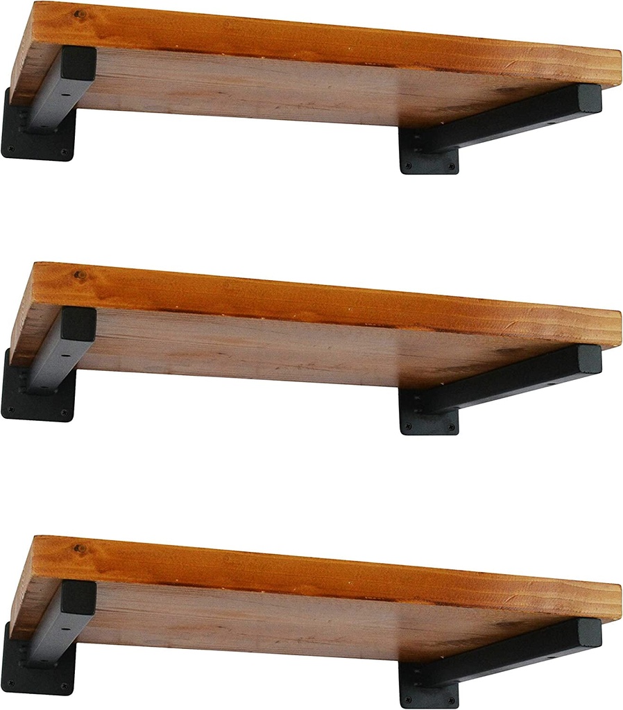 6 Pcs Black Shelf Bracket 10 Inch Heavy Duty Brackets for Shelf Metal Wall Floating Shelving Brackets Industrial Shelf Brackets for Space Saving