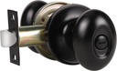 KNOBWELL Matte Black Interior Door Knobs, Oval Shape Privacy Door Knob for Bedrrom Bathroom, Keyless Door Knob with Lock, Indoor Door Handle, 8 Pack