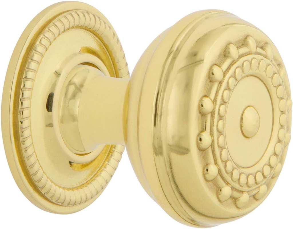Nostalgic Warehouse Meadows Brass 1 3/8" Cabinet Knob with Rope Rose in Polished Brass