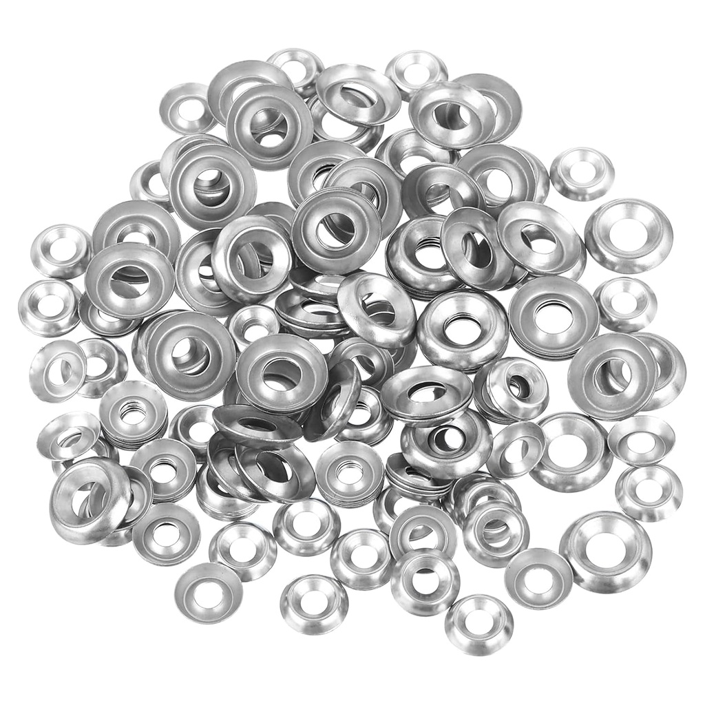 Uxcell 600Pcs 304 Stainless Steel Cup Washer Countersunk, #6/#10 Countersunk Finish Washers for Screw Bolt