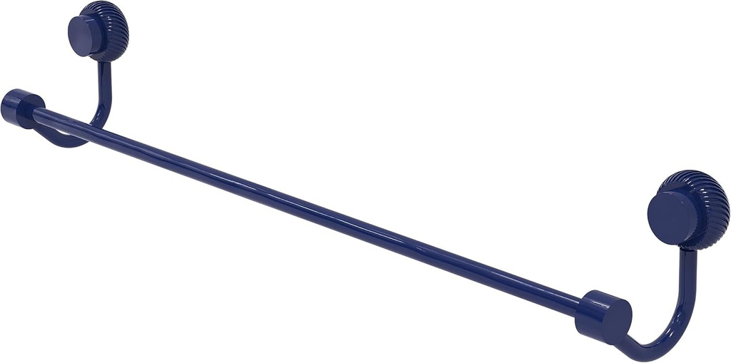 Allied Brass 421T/18-MBL Venus Collection 18 Inch Towel Bar with Twist Accent, Mediterranean Blue