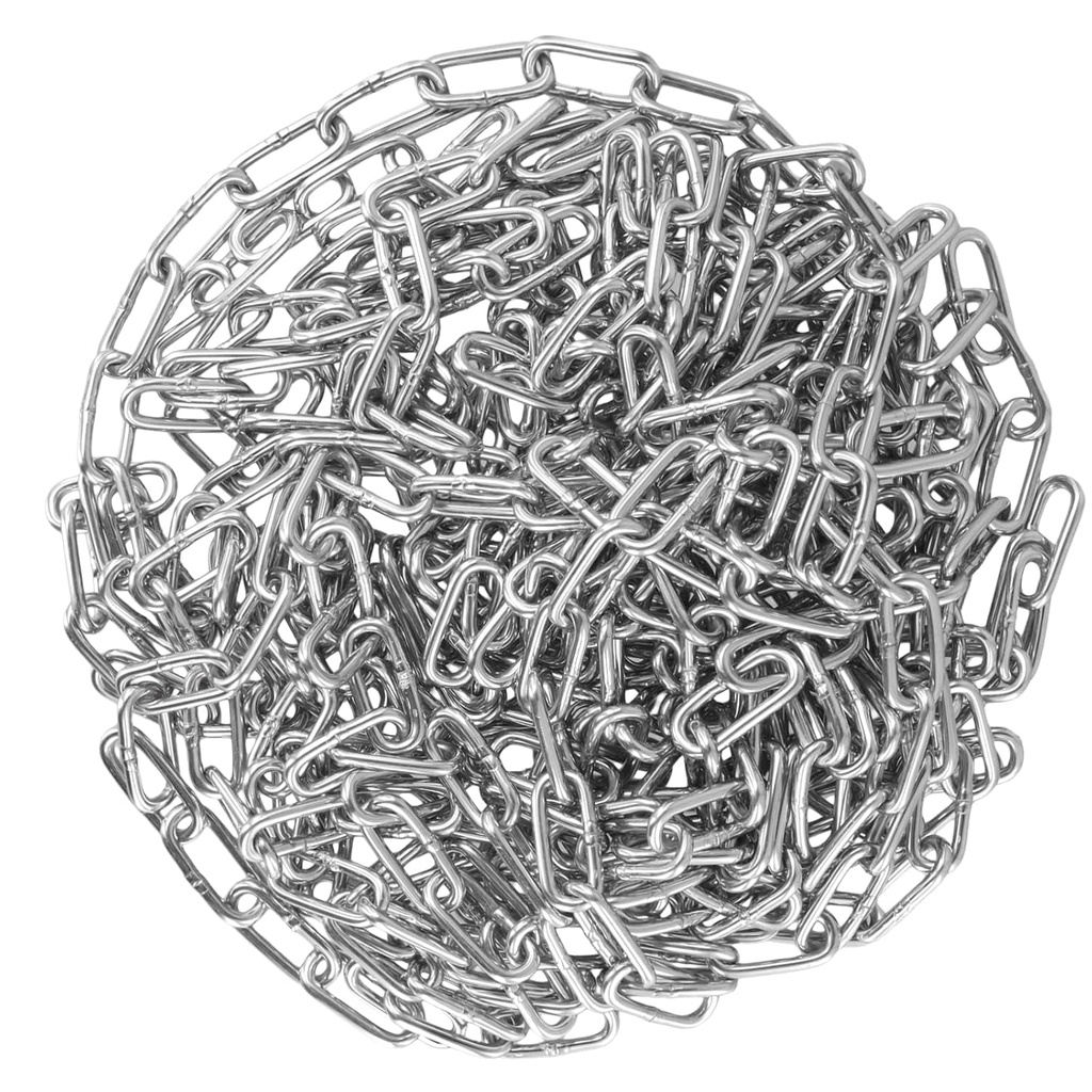 2PCS 304 Stainless Steel Chain, 16 Feet/ 5M X 3/20 Inches 150 Tons Steel Chain Link for Hanging, Swing