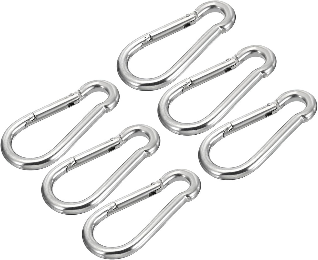 PATIKIL Snap Hooks, Stainless Steel Spring Snap Hook M7 Metal Snap Clips Connector Large Buckle for Hammock Swing