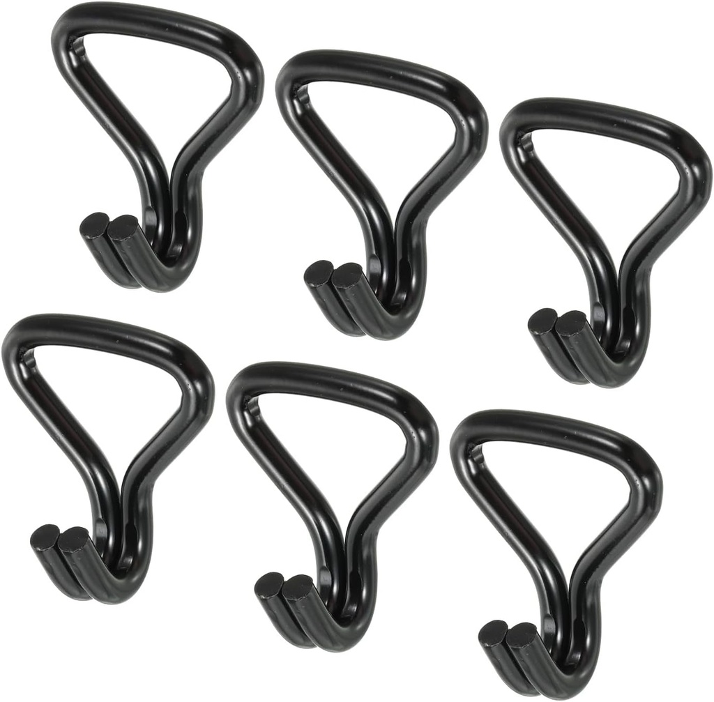 MECCANIXITY Ratchet Double J Strap Hook Load 6613 Lbs for 2" Tie down Strap Webbing Car Truck Trailer Pack of 6 Electrophoretic