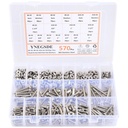 570Pcs Bolts and Nuts Kit #6-32#8-32#10-24 Phillips Pan Head Screws Bolt Nut Flat Washers 304 Stainless Steel Machine Screws Assortment Kit