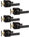 5 Pack Interior Door Handle,Oil Rubbed Bronze Door Lever,Interior Door Handles Privacy Door Lever(For Bedroom Bathroom),Universal Handing, Heavy Duty Door Handles